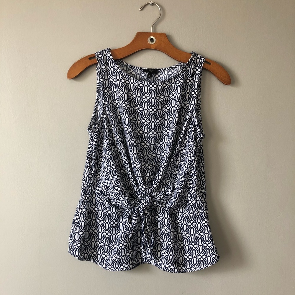 Talbots Printed Tie Front Dressy Tank